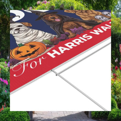 Dogs Spooky For Harris Walz 2024 Halloween Yard Sign