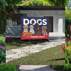 Dogs Spooky For Harris Walz 2024 Halloween Yard Sign