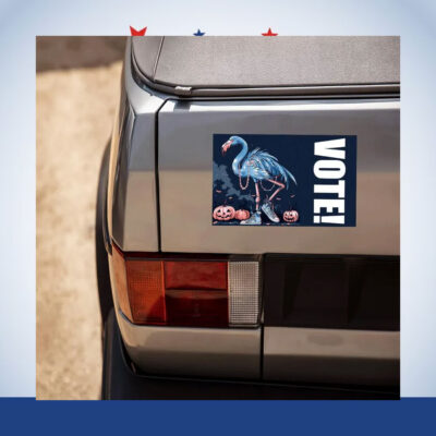 Flamingo Chucks&Pearl Vote! Kamala Harris Halloween Car Magnet
