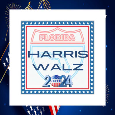Florida For Kamala Harris Walz 2024 President Car Magnet