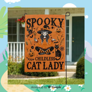 Halloween Spooky Childless Cat Lady For Kamala Flag