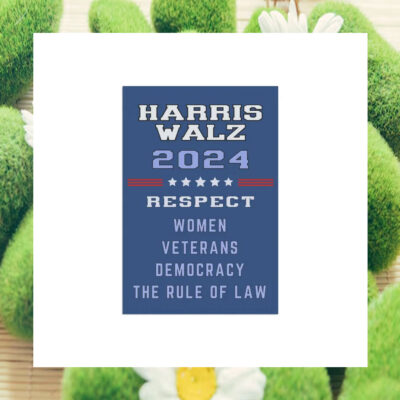 Harris Walz 2024 Respect Women Veterans Democracy The Rule Of Law Flags