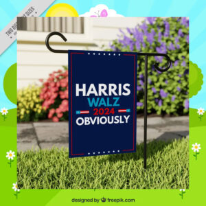 Harris Walz 24 Obviously Garden Flag