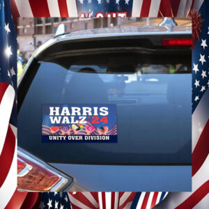 Harris Walz 24 Unity Over Division Election Sticker