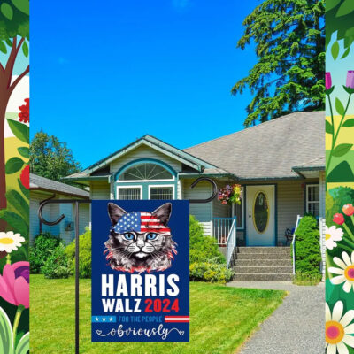 Harris Walz For The People Obviously Cats Flag