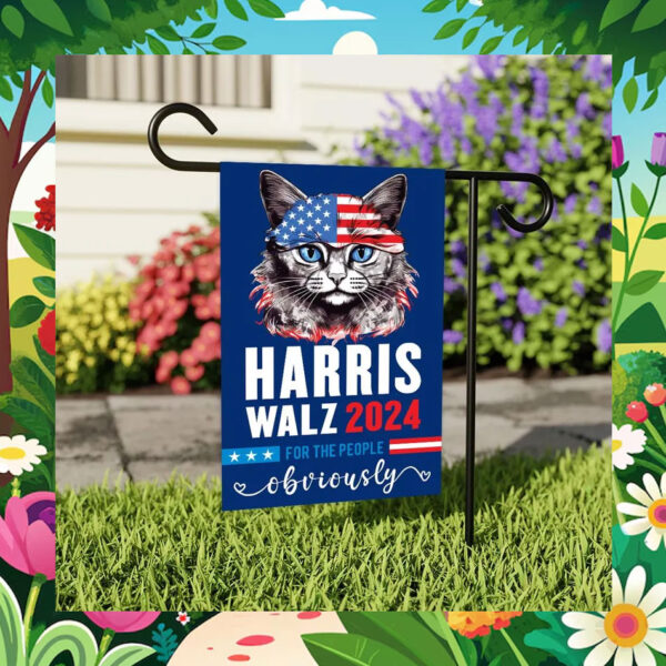 Harris Walz For The People Obviously Cats Flag