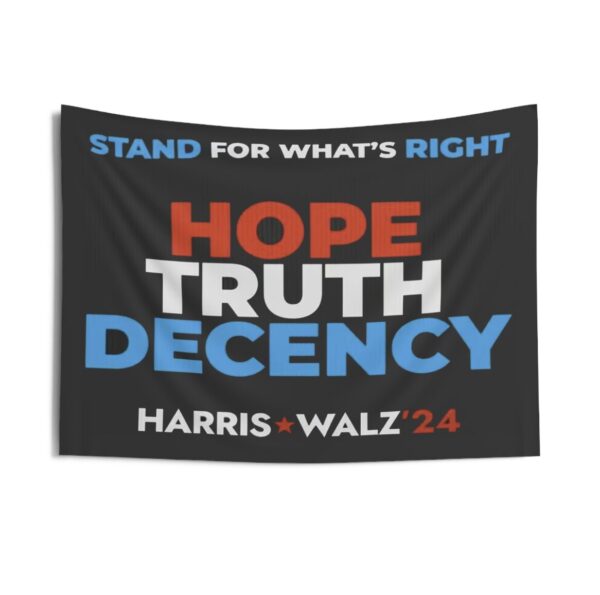 Harris Walz Hope Truth Decency Indoor Wall Tapestries
