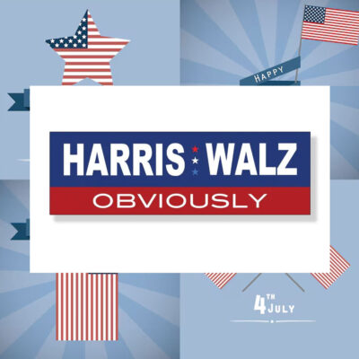Harris Walz Obviously 2024 Presidential Election Bumper Sticker Decal