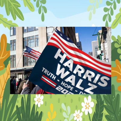 Harris Walz Truth Hope Decency 2024 Flag