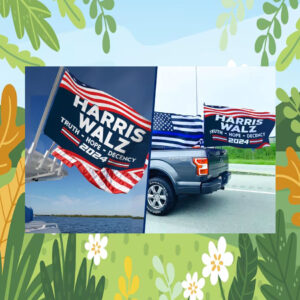 Harris Walz Truth Hope Decency 2024 Flag