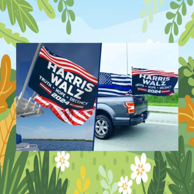 Harris Walz Truth Hope Decency 2024 Flag