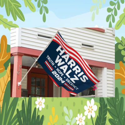 Harris Walz Truth Hope Decency 2024 Flag