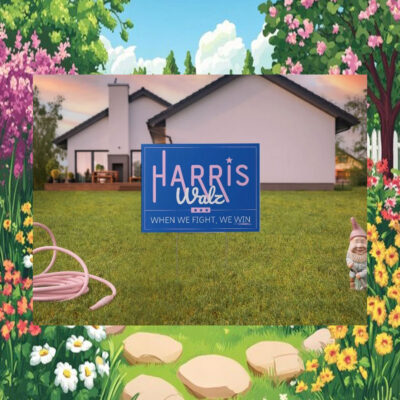 Harris Walz When We Fight, We Win Yard Signs