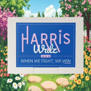 Harris Walz When We Fight, We Win Yard Signs