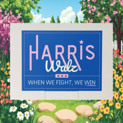 Harris Walz When We Fight, We Win Yard Signs