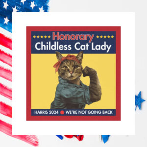 Honorary Childless Cat Lady Harris 2024 We're Not Going Back Car Magnet