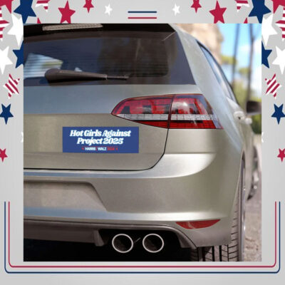 Hot Girls Against Project 2025 Harris Walz 2024 Car Magnet