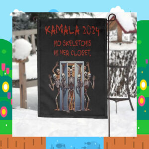 Kamala 2024 No Skeletons In Her Closet Halloween Flag