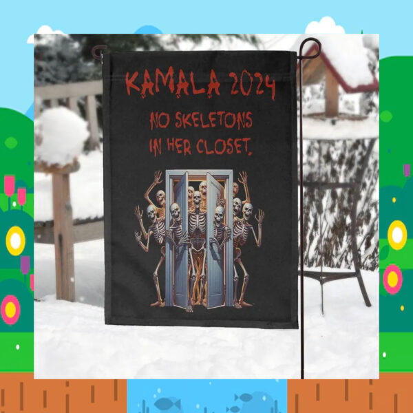 Kamala 2024 No Skeletons In Her Closet Halloween Flag