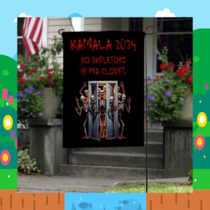 Kamala 2024 No Skeletons In Her Closet Halloween Flag