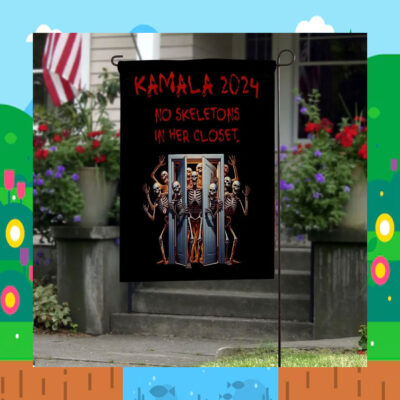 Kamala 2024 No Skeletons In Her Closet Halloween Flag