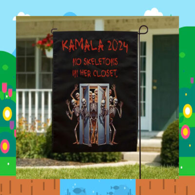 Kamala 2024 No Skeletons In Her Closet Halloween Flag