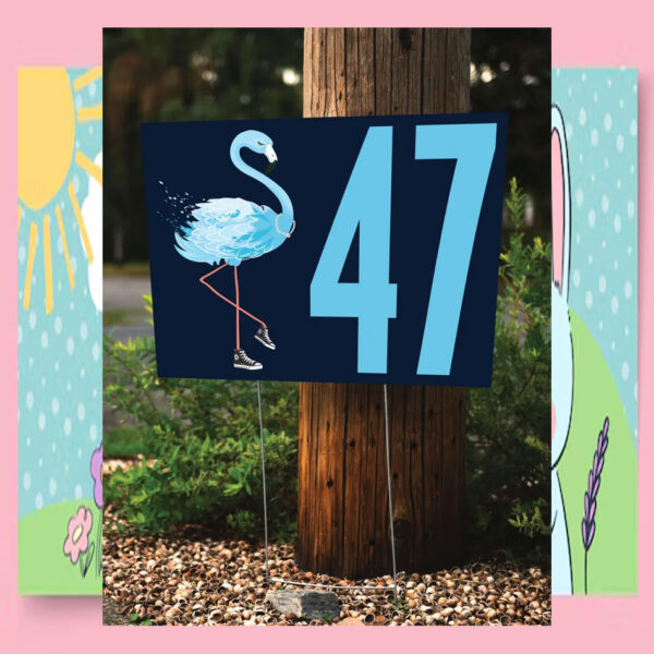 Kamala Harris Blue Flamingo 47th President Yard Sign