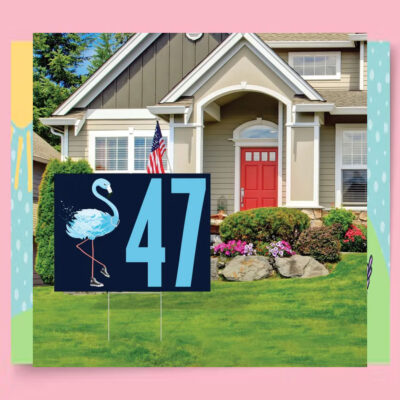 Kamala Harris Blue Flamingo 47th President Yard Sign
