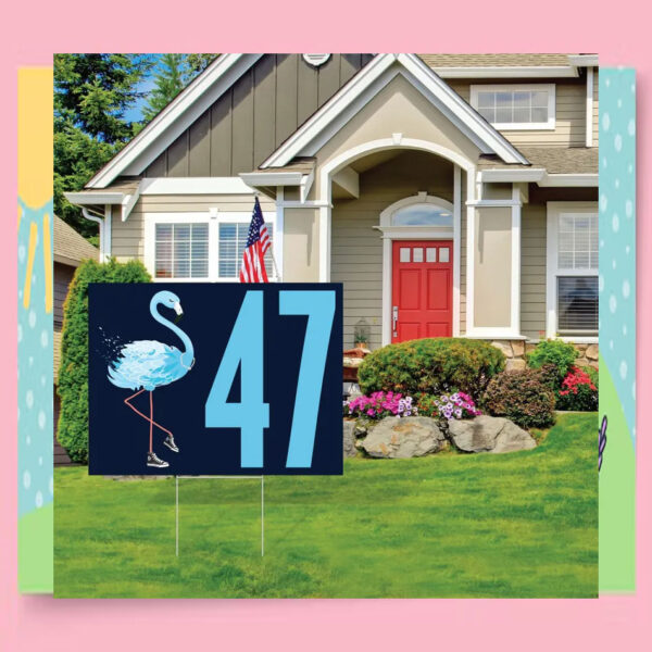 Kamala Harris Blue Flamingo 47th President Yard Sign