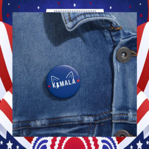 Kamala Harris Cat Lady Pin Button
