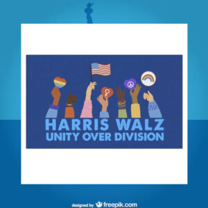 Kamala Harris Tim Walz Unity Over Division Car Magnets, Sticker
