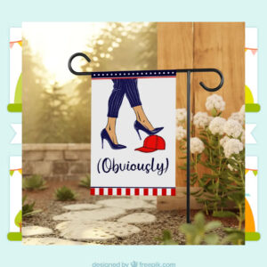 Kamala Harris Walz Obviously Garden Flag