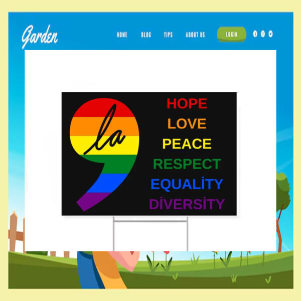 ' La Kamala Harris Hope Love Peace Respect Equality Diversity Yard Sign