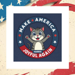 Make America Harris Joyful Again Cat Car Magnet