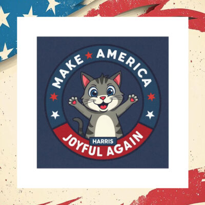 Make America Harris Joyful Again Cat Car Magnet