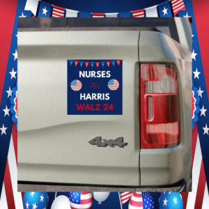 Nurses For Harris Walz 24 Car Magnet
