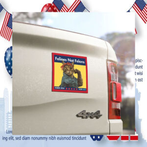 Official Felines Not Felons Harris 2024 Vote Blue Car Magnet