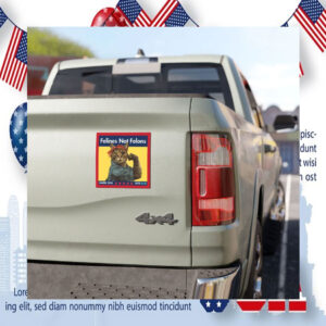 Official Felines Not Felons Harris 2024 Vote Blue Car Magnet