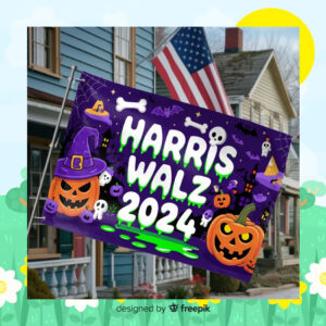 Official Harris Walz 2024 Halloween House Flags
