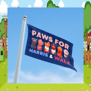 Paws for Harris & Walz Flag