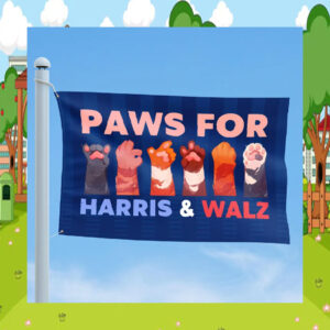 Paws for Harris & Walz Flag