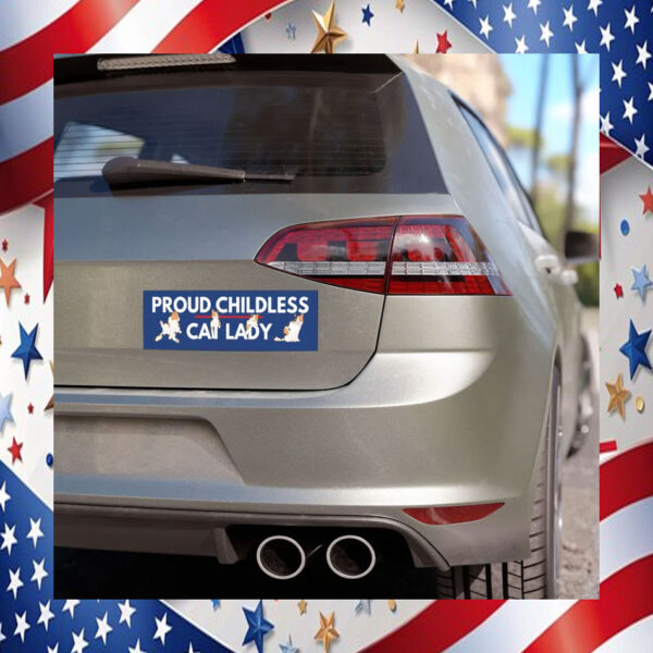Proud Childless Cat Lady For Kamala Harris Car Magnet