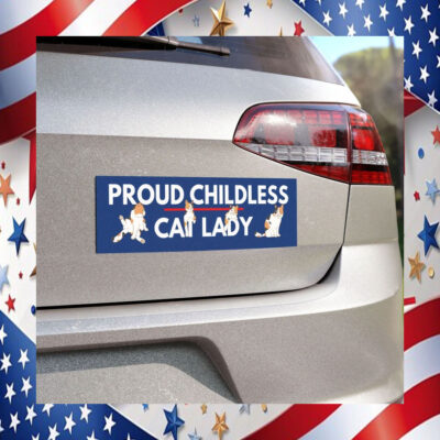 Proud Childless Cat Lady For Kamala Harris Car Magnet