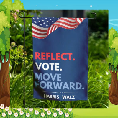 Reflect Vote Move Forward Harris Walz Flag