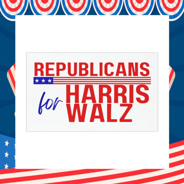 Republicans for Harris Walz 24 Car Magnet