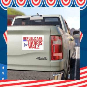 Republicans for Harris Walz 24 Car Magnet