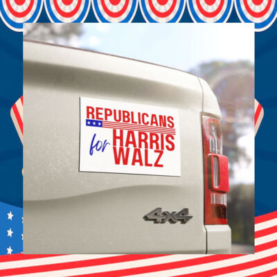 Republicans for Harris Walz 24 Car Magnet