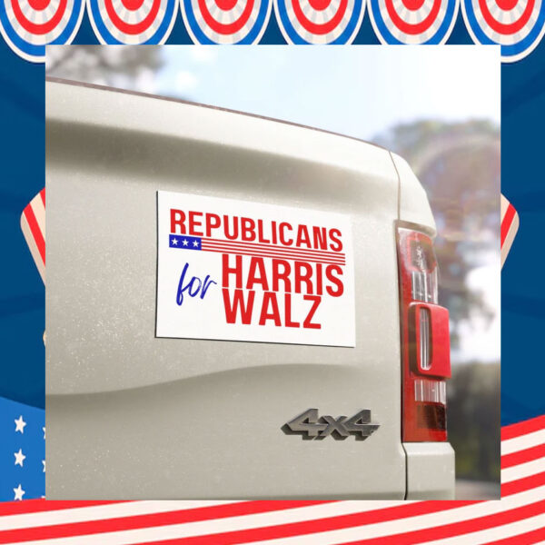 Republicans for Harris Walz 24 Car Magnet