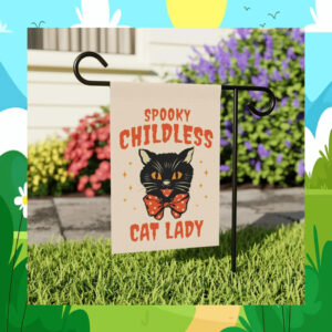 Spooky Childless Cat Lady For Kamala Harris Flag