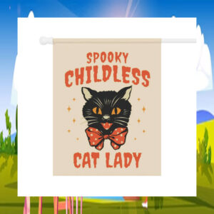 Spooky Childless Cat Lady For Kamala Harris Halloween Flag
